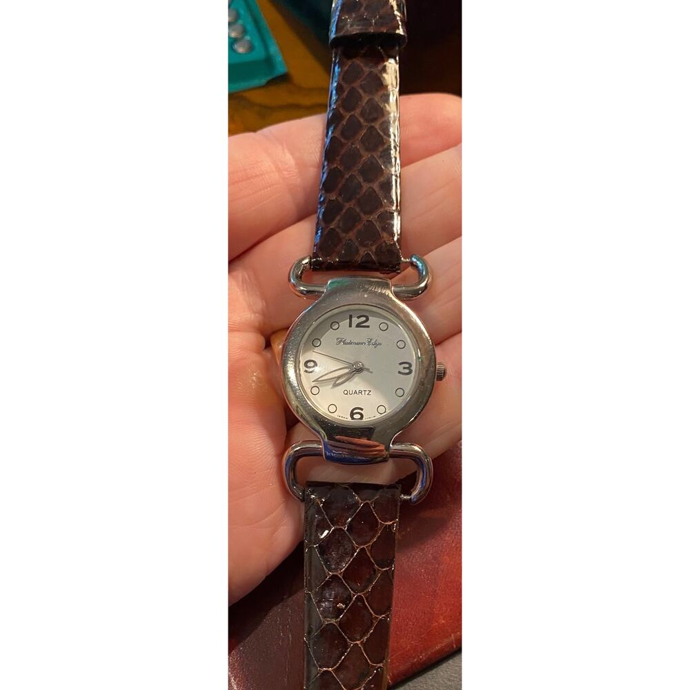 Women's 30mm silver Tone Platinum Edge Watch with Genuine Choice Cobra Band
